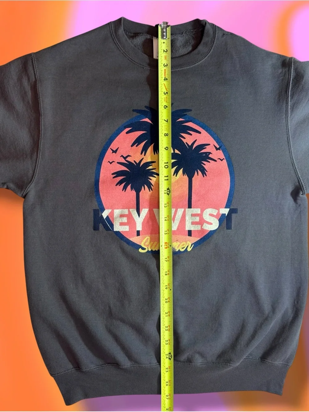 KEY WEST Crewneck Sweatshirt in Charcoal Gray